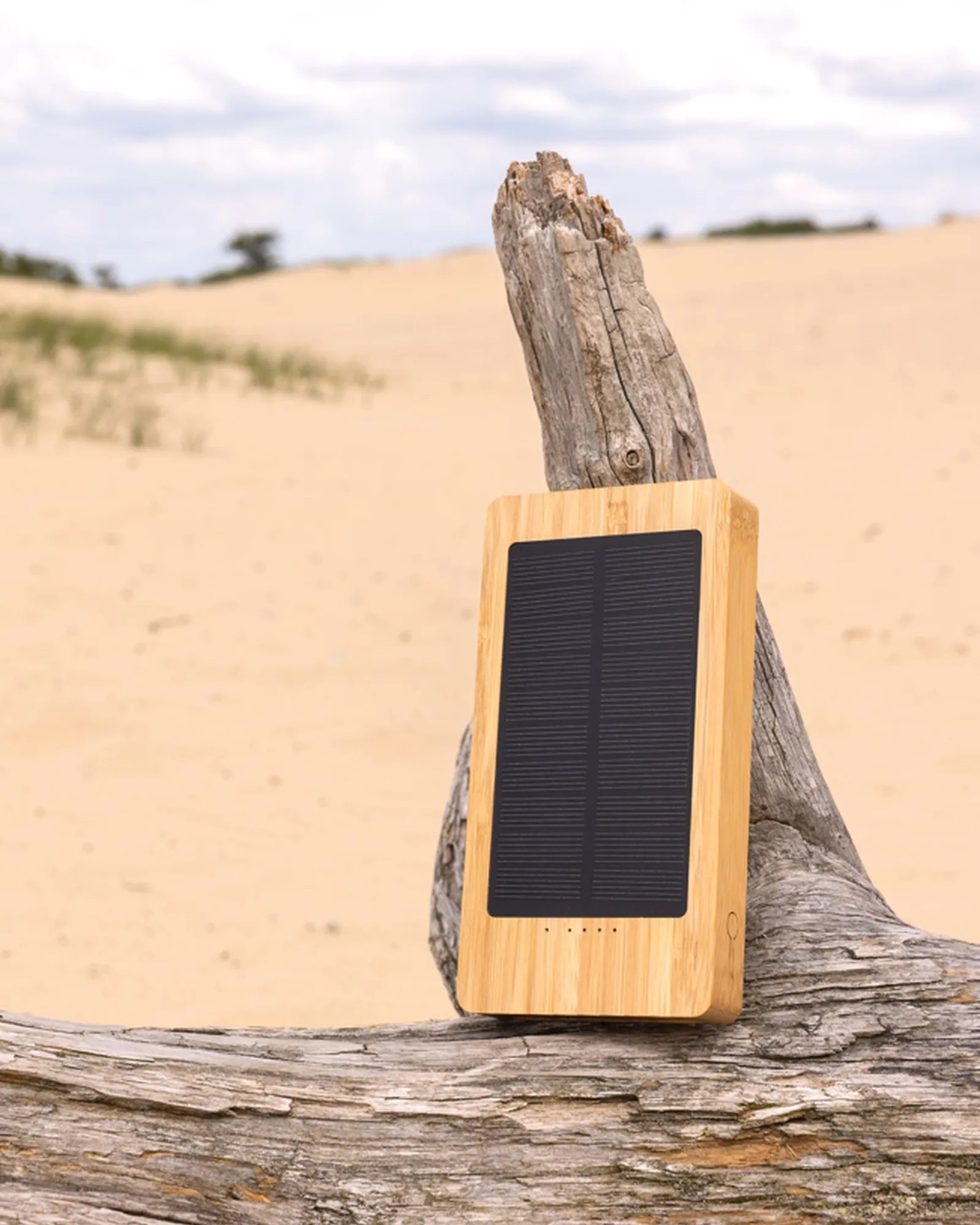 Batterie de secours solaire bambou 10.000mAh à personnaliser - 6